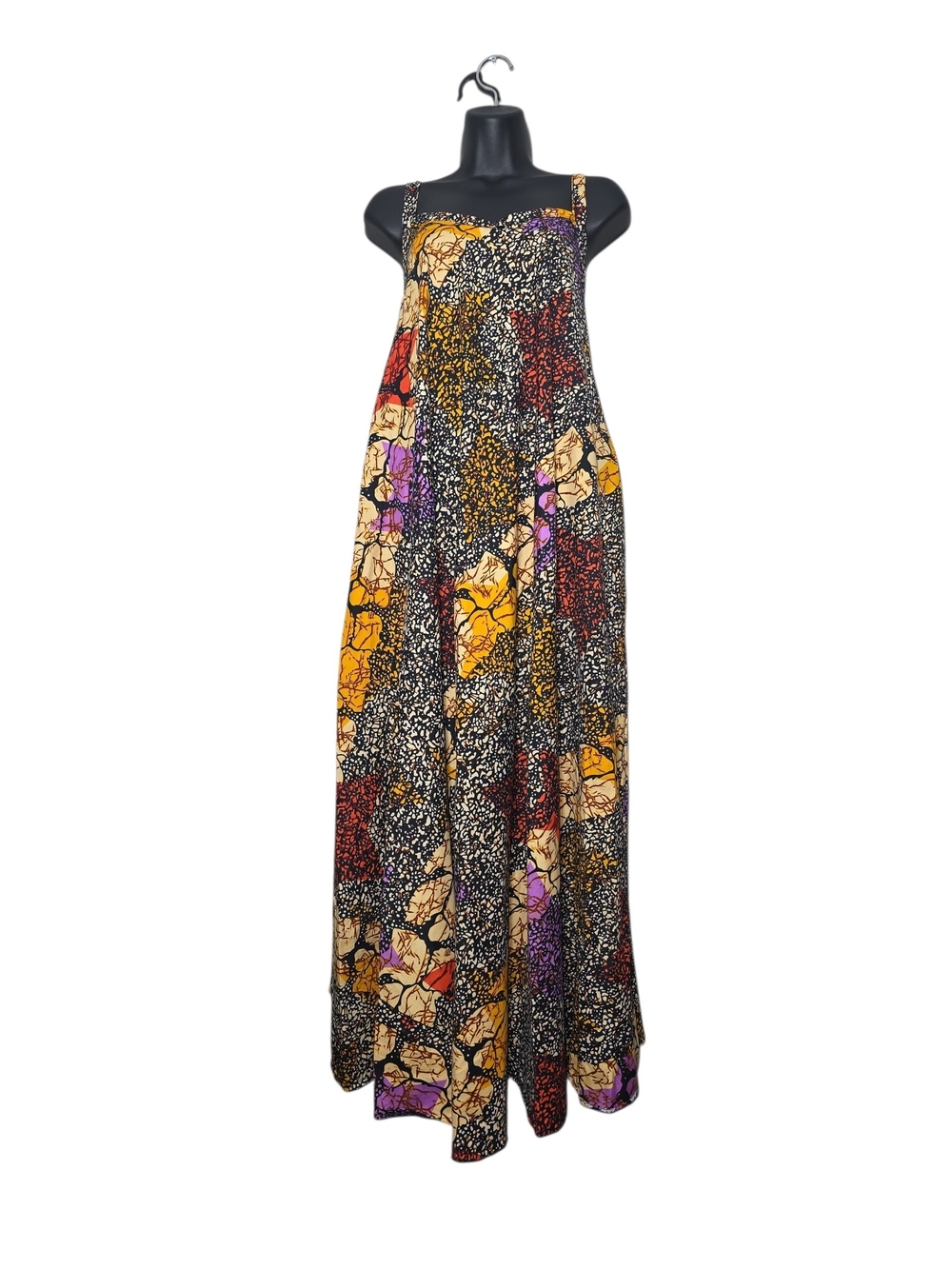 Handmade Batik Print Maxi Dress Open Cage Back Sun Dress Multi-Color - Picture 2 of 5